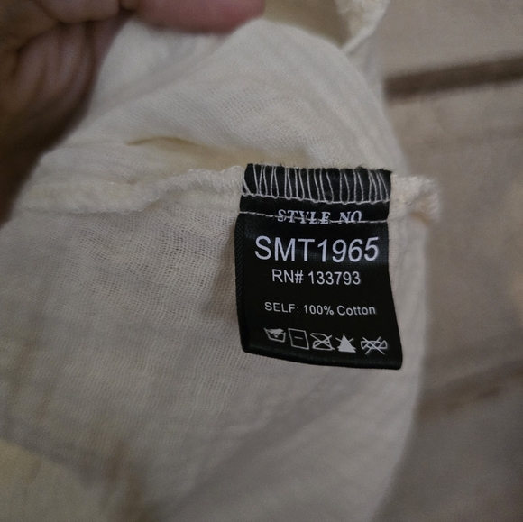 POL Oversize Boho Style Knit Sleeve Button-Down Shirt Blouse Small Fits Up 2 LG - Picture 5 of 7